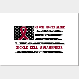 No One Fights Alone Sickle Cell Awareness Posters and Art